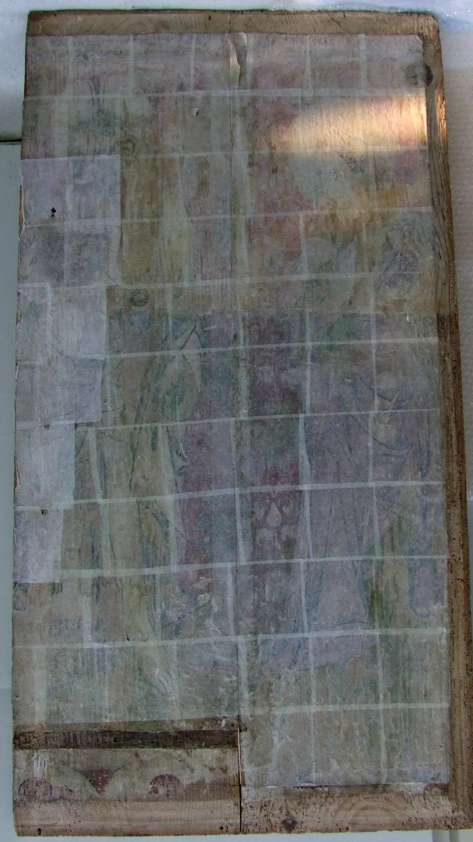 Tafel mit Japanpapier-Sicherung (Facing)