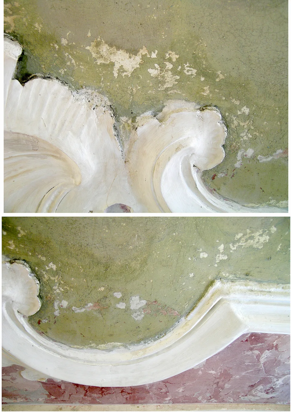 Vorher/Nachher Rocaille, Retusche (Doku-Tafel)